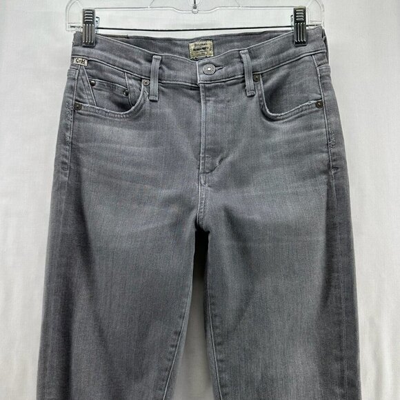 Citizens of Humanity Jeans Womens 27 Rocket High Rise Skinny Fringed Denim Gray - Picture 3 of 12